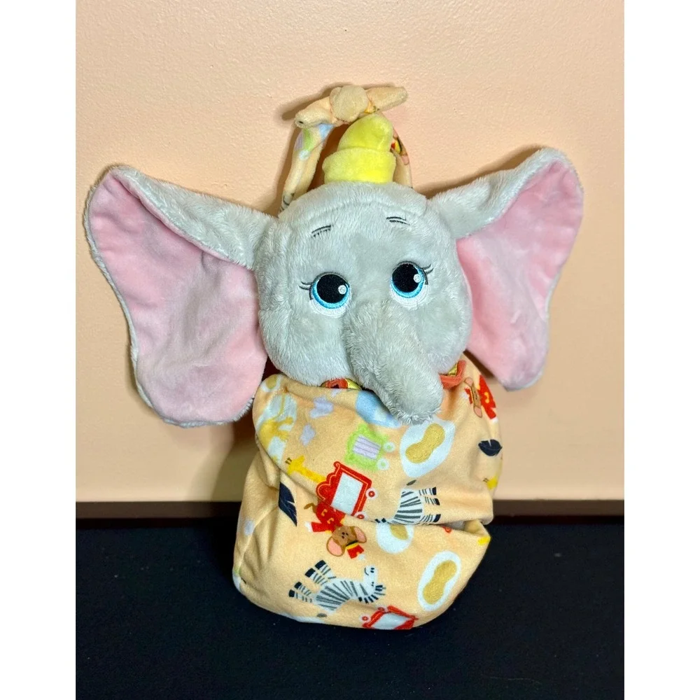 Disney Parks Dumbo Babies Plush Stuffed Animal with Removable Swaddle Pouch 10in